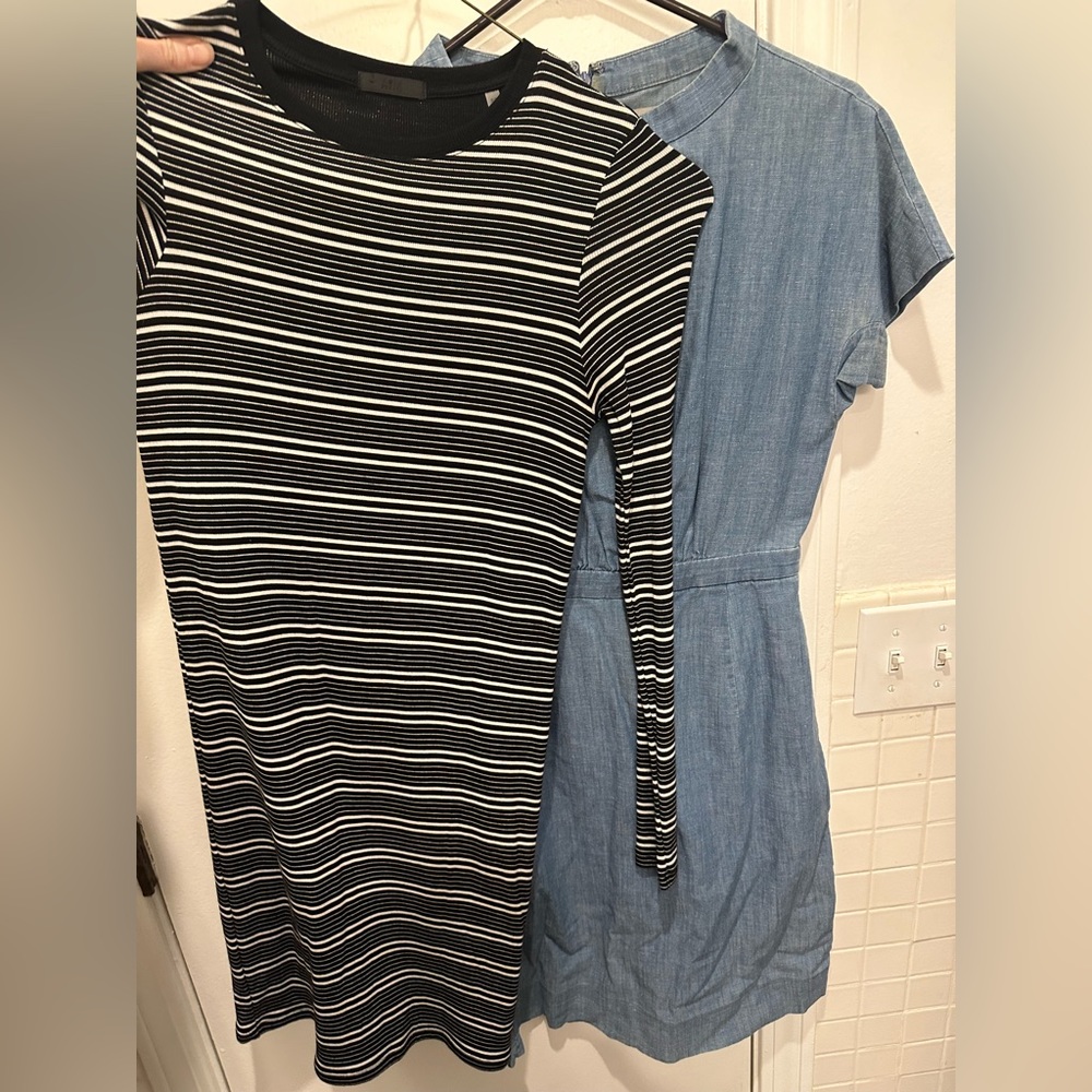 Bundle *COS minidress, blue denim & ATM dress, b&w stripe